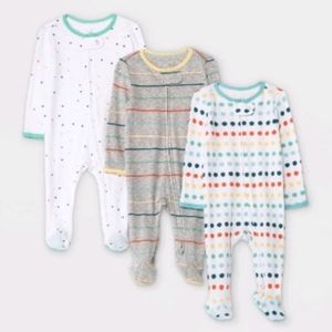 New 3pk sleep n play onesies 3-6